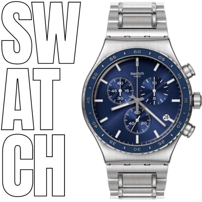 ✅Ori Jam Swatch Original Yvs496G Yvs 496G Jam Pria La Cobalt Lagoon Bisa Sameday