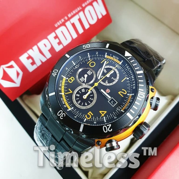 ✅Sale Jam Tangan Pria Expedition E 6795 M Black Yellow Bisa Sameday