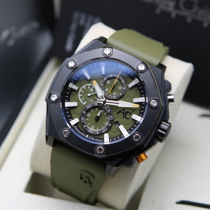 ✅Ready Alexandre Christie Ac 9601 Black Green Ac9601 Pria Original Diskon