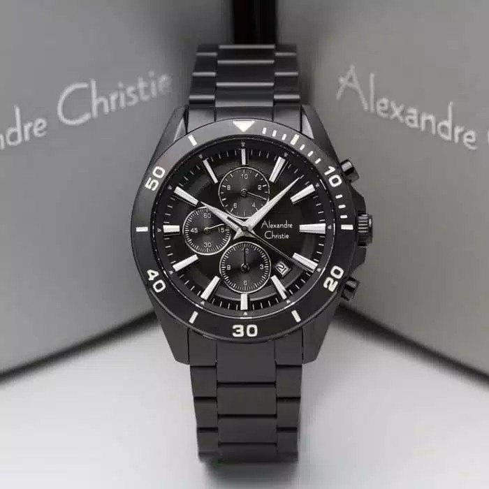 ✅Original Jam Tangan Pria Alexandre Christie Ac6525 Ac 6525 Full Black Original Terbatas