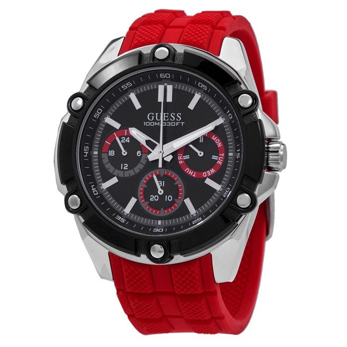 ✅Ori Guess W1302G1 - Jam Tangan Pria - Original - Merah Terbaru