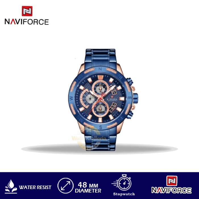 ✅Ori Jam Tangan Pria Naviforce Nf-9165M Brg-5 Stainless Steel Terbaru
