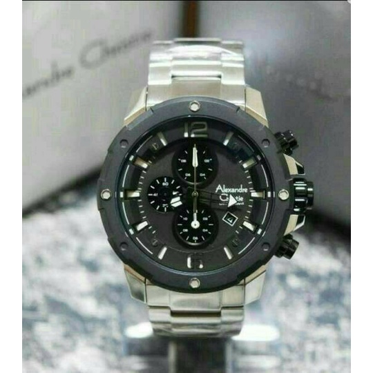 ✅Ori Jam Tangan Pria Alexander Christie Ac 6410 Silver Black Original Terbatas