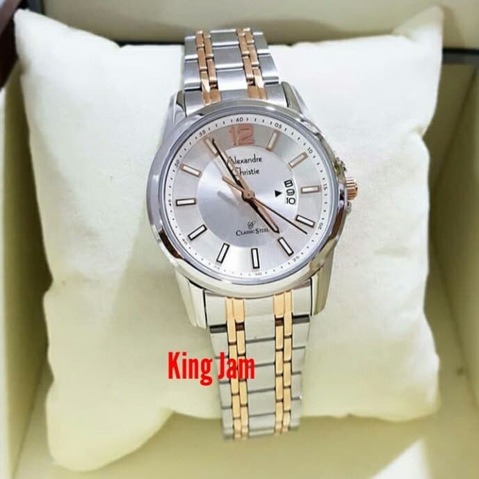 ✅New Ori Jam Tangan Wanita Alexandre Christie Ac 8325 Original Silver Gold Diskon