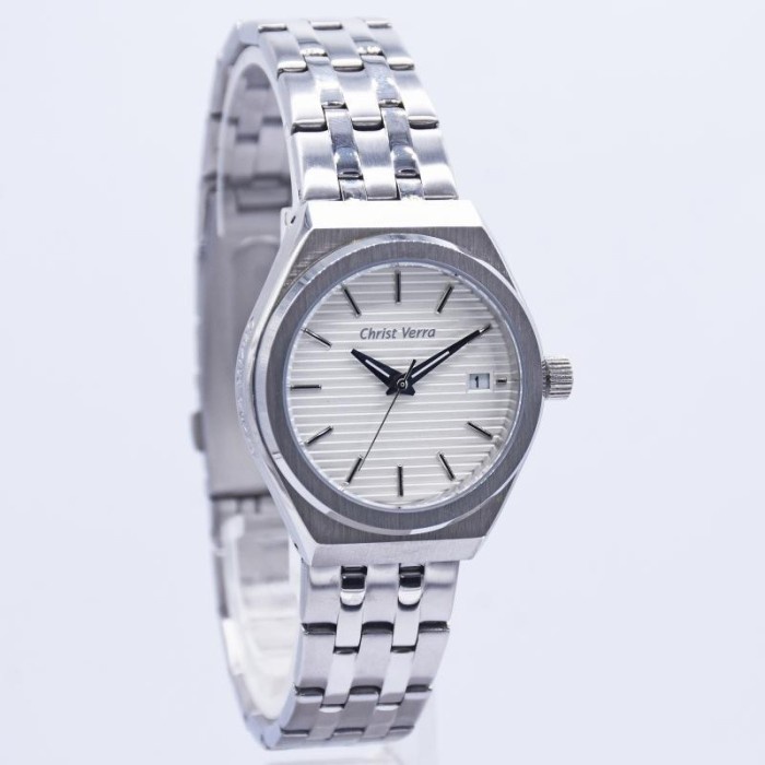 ✅New Ori Jam Tangan Wanita Christ Verra Cv 10793L-11 Wht-Silver Terbatas