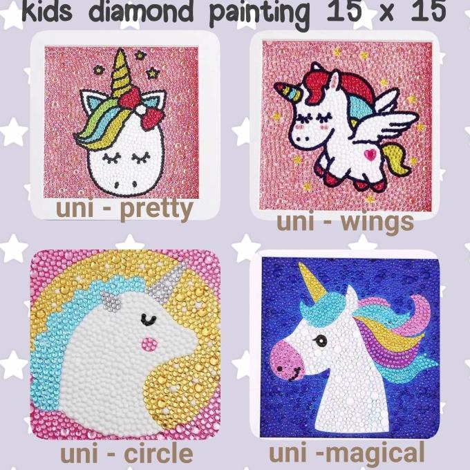 

SALE DIY DIAMOND PAINTING KIDS UNICORN LOVER WITH WINGS. GIRL ACTIVITY KIDS Termurah
