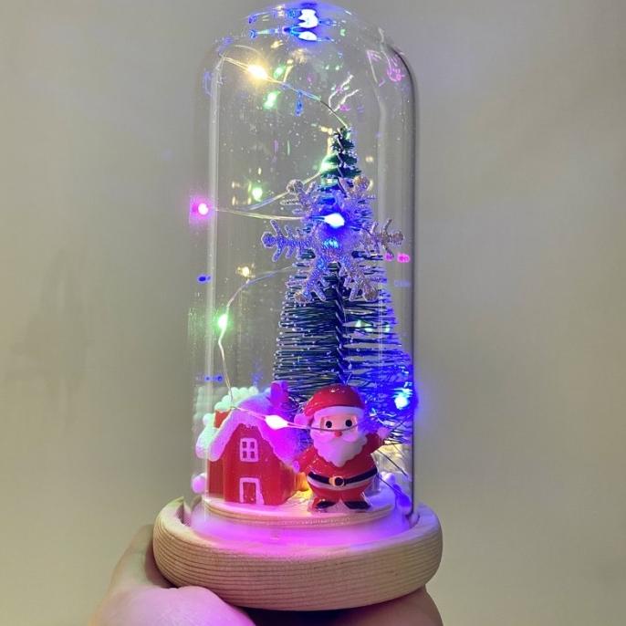 Glass Dome Led Lampu Glassdome Natal Santa Dekorasi Pajangan Christmas