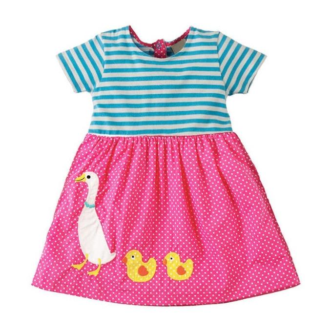 Dress Anak | Stripes Polkadot Duck Dress - DR1810