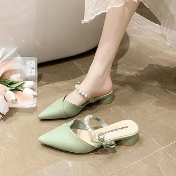 SEPATU PESTA WANITA DEWASA MUTIARA / SEPATU HEEL WANITA DEWASA- DS2394