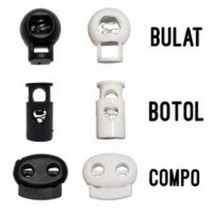[HB 529] (10pcs) Stopper Tali Serut Kur Cord Lock DIY  Karet Bentuk Botol / Compo / Bulat