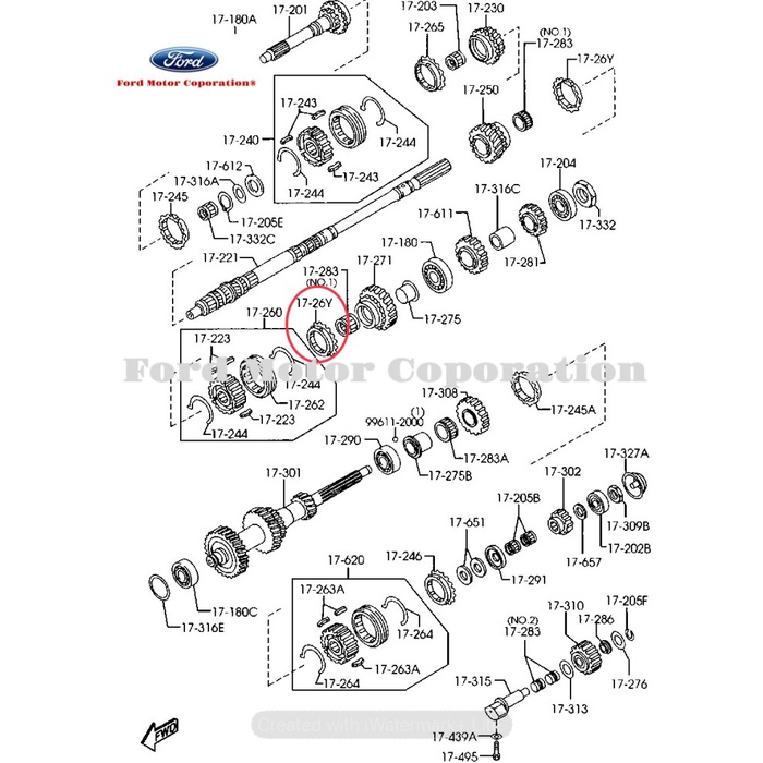 Ring syncromis gigi kuningan operan transmisi gear 1 Ford Ranger TDCI Ford Motor Genuine Parts