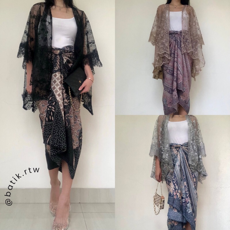 Outer Cardigan Hijab Batik Kebaya Tille (Outer Saja)