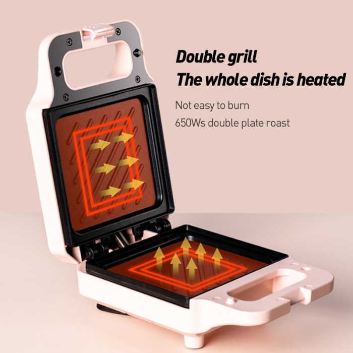 Toaster Ni Sandwich Maker Anti Lengket Pemanggang Roti Low Watt