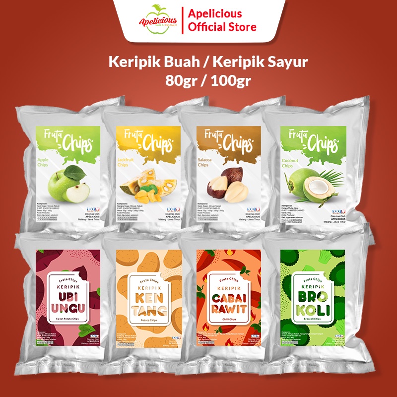 

APELICIOUS Keripik Buah / Keripik Sayur Kripik Buah Apel Nangka Salak Pisang Fruta 100 gram