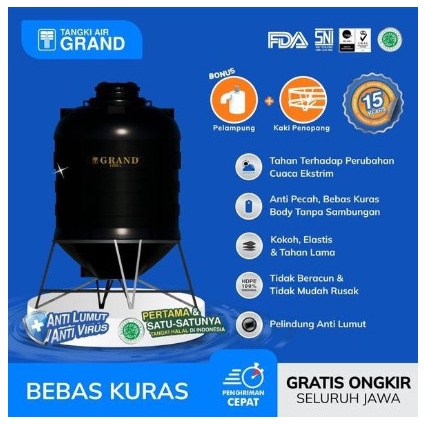 ✅Original Tangki Tandon Toren Air Grand Tedmond Drain 600 Liter Terbatas