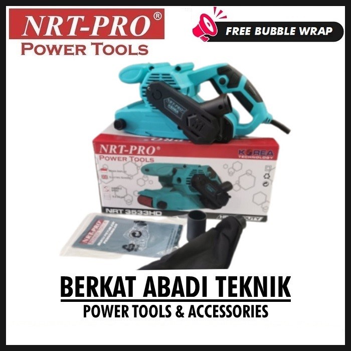 ✅New Ori Nrt-Pro 3533Hd Mesin Amplas Kayu Belt Sander 75Mm Jalan Tank 3533 Hd Bisa Gojek
