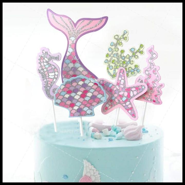 HOT DEAL TOPPER CAKE MERMAID ULANG TAHUN / HIASAN KUE ULANG TAHUN MERMAID 