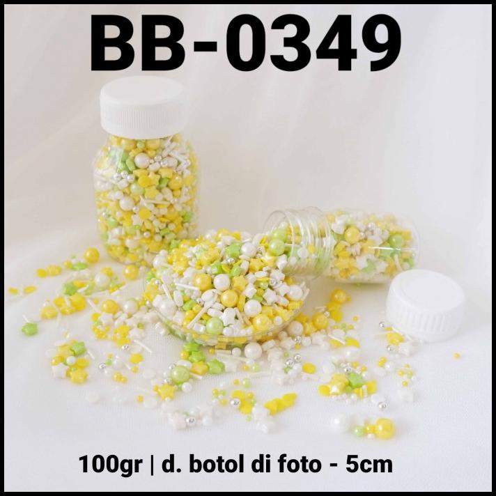 

TERMURAH BB-0349 SPRINKLES SPRINKLE SPRINGKEL 100GR MUTIARA BINTANG KUNING !!