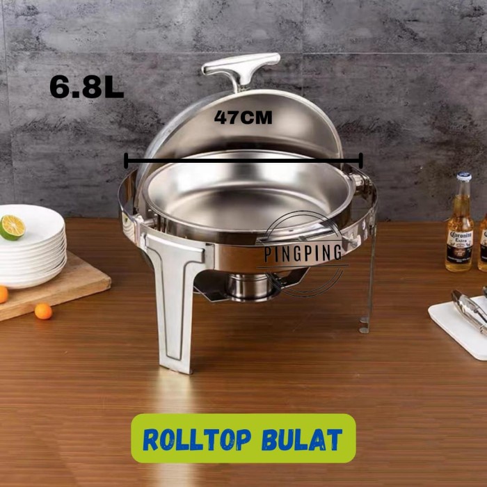 PROMO CHAFING DISH/ROLL TOP OVAL / BULAT / PEMANAS MAKANAN - BULAT