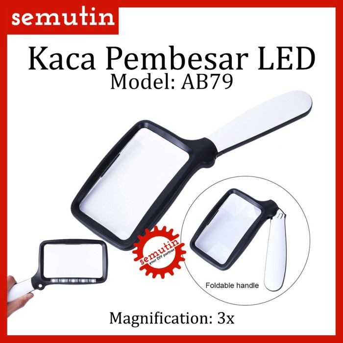 

Kaca Pembesar Led Ab79 / Lampu Lup Lensa Magnifier Handheld / Membaca
