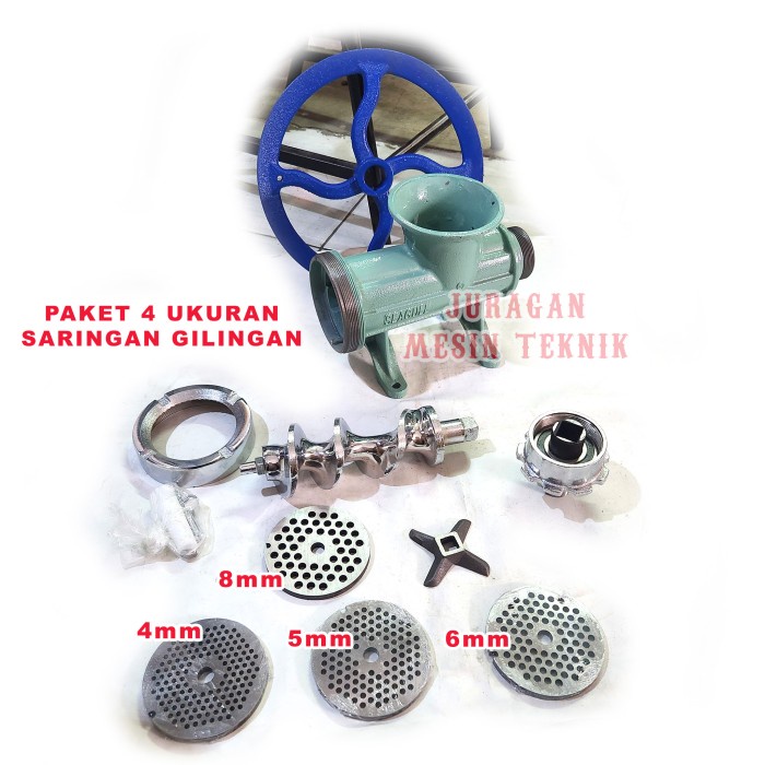 PAKET MESIN GILINGAN DAGING NO 32 SEAGULL COR TEBAL + SARINGAN PELET