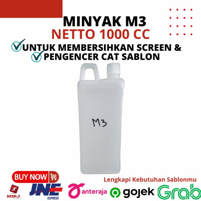 

M3 Untuk Ghapus Screen Cetakan Sablon 1 Liter