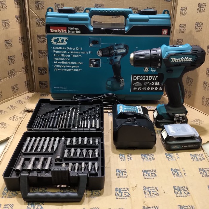 Promo Paket Mata Bor Set 50Pc Mesin Bor Baterai Cordless Drill Makita Df331