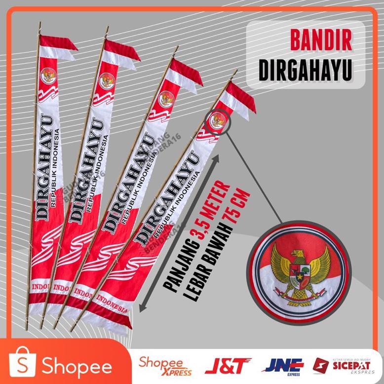 Umbul Umbul Rempel Sablon Dirgahayu (3.5 Meter) Bendera Bandir Dirgahayu Indonesia Hut Ri 17 Agustus