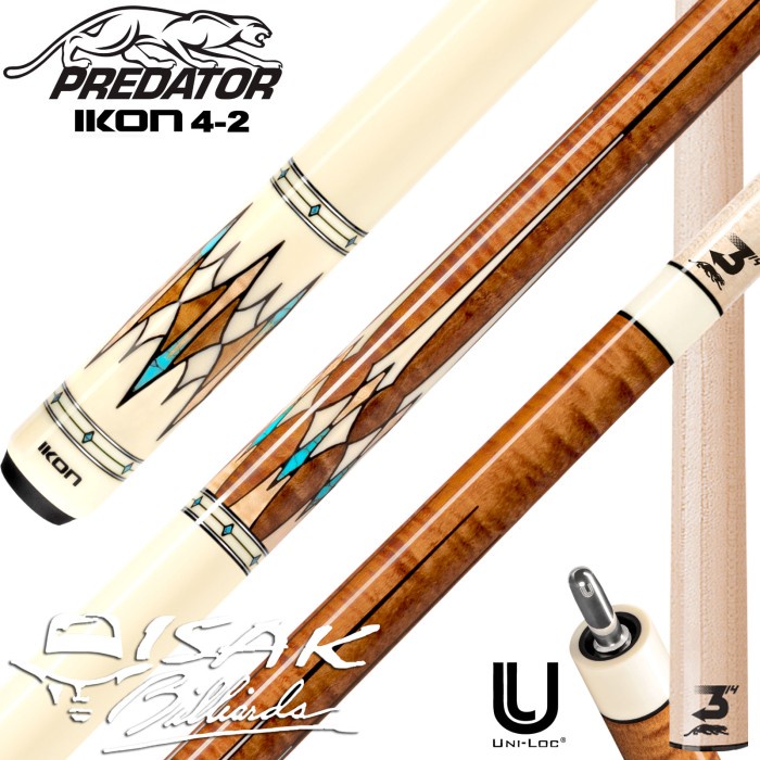 Predator IKON4-2 Uniloc low Deflection Billiard Cue Stick Stik Biliar