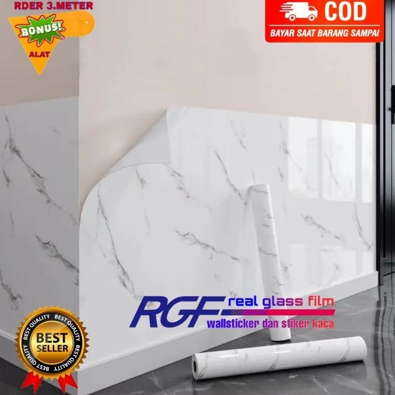 wall sticker marmer marble glosy mengkilat premium