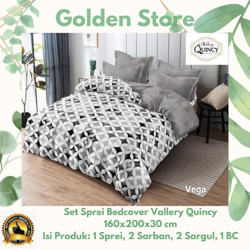 Set Sprei Bedcover Vallery Quincy 160x200x30 Vega