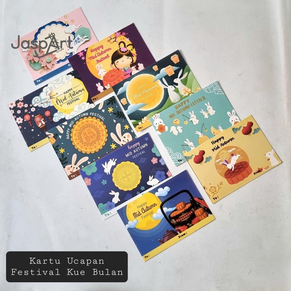 Kartu Ucapan Festival Kue Bulan Greeting Card Mooncake Festival Kartu Kue Bulan Untuk Parcel Dan Ham