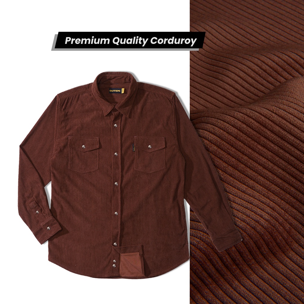 Guten Inc - Kemeja Outer Overshirt Muller Corduroy Dark Brown Shirt