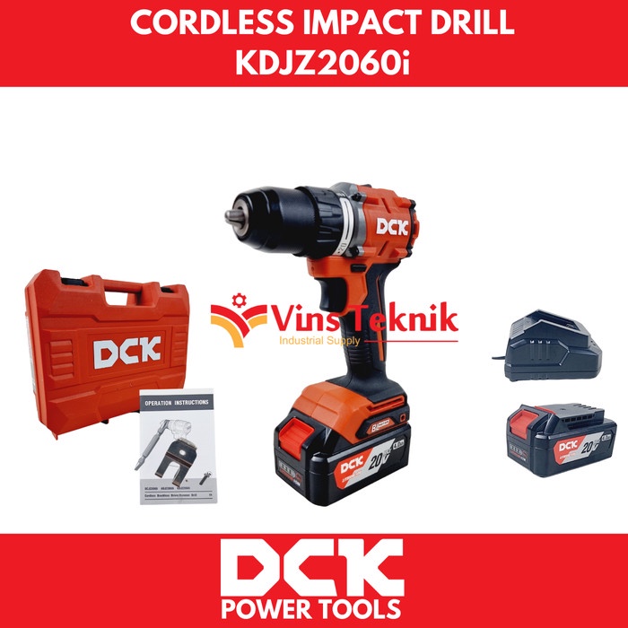 Promo Cordless Impact Drill 20V Mesin Bor Tembok Baterai Dck Kdjz2060I