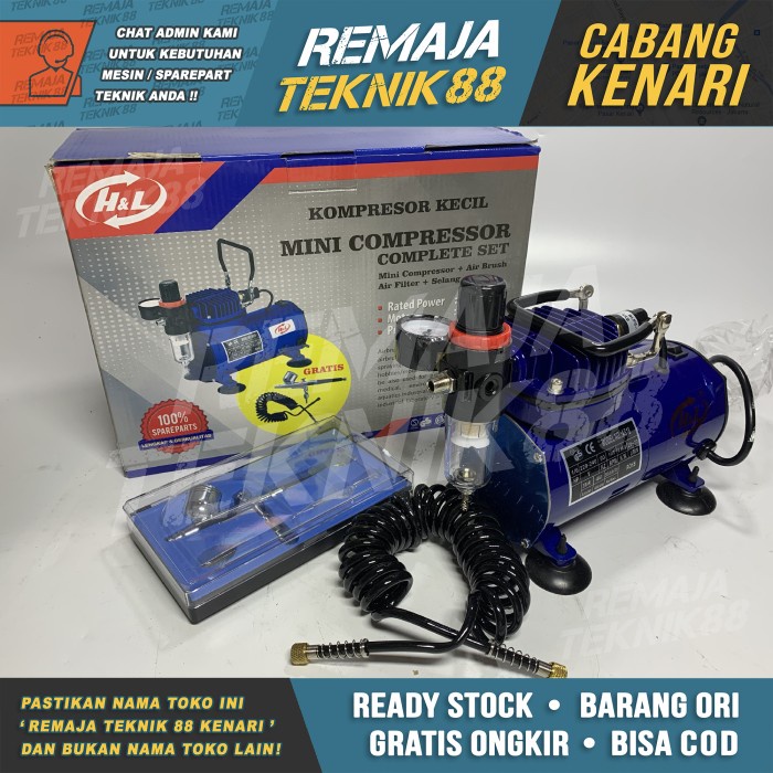 ✅Baru Alat Spray / Mini Kompresor HL Set / Dengan Air Brush / Cat Mintak Berkualitas