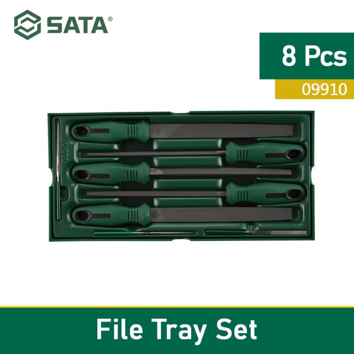 [Original] Sata Tray Set Kikir Besi Besar Kecil Set 09910 8Pcs File Tray Set Berkualitas