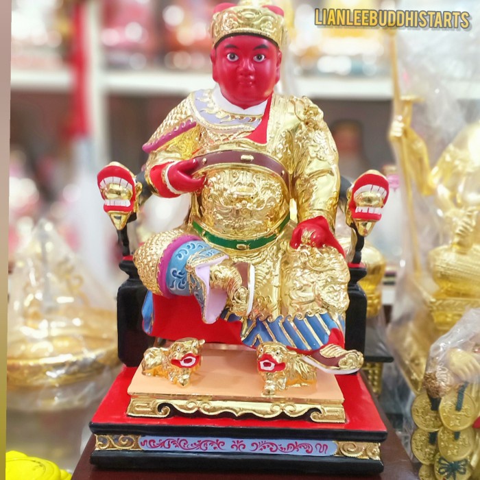 [Original] Patung Dewa Kwee Seng Wang / Kong Tek Cun Ong Uk 30 Cm Kayu Berkualitas