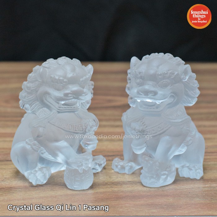 [Ori] Patung Pajangan Qi Lin Chi Lin Kei Loon Crystal Fengshui Berkualitas