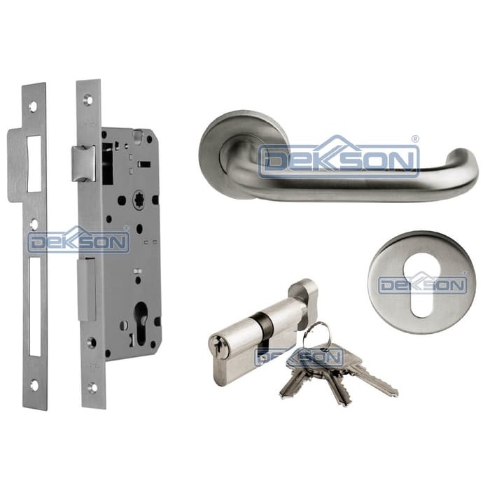 Set Kunci Pintu Kayu Dekkson Handle 0016 Mortise Silinder Putar