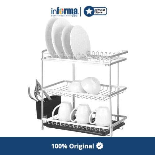 [New Ori] Informa - Informa Sylverio Rak Piring 3 Tingkat - Putih Berkualitas