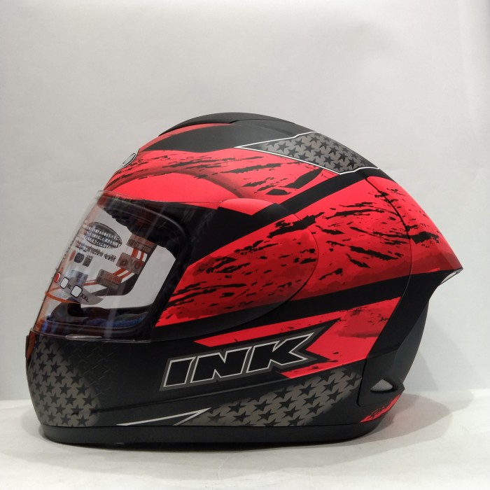 [New Ori] Helm Ink Cl Max Seri 7 Black Matt Red Fluo Helm Full Face Bisa Sameday