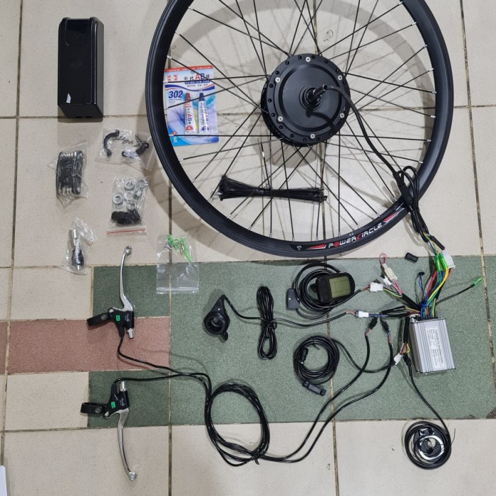 [Baru] Complete Set Sepeda Listrik Ebike Kit 48V 350 Watt Diskon