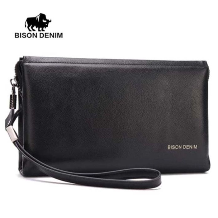 ✨Sale Bison Denim-Handbag Pria Clutch Bag Luxury Bison N2257-2B Limited
