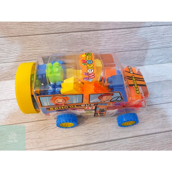 MUST HAVE MAINAN ANAK BUS SEKOLAH ISI LEGO BRICK SCHOOL BUS BLOCKS 18205C TERLARIS
