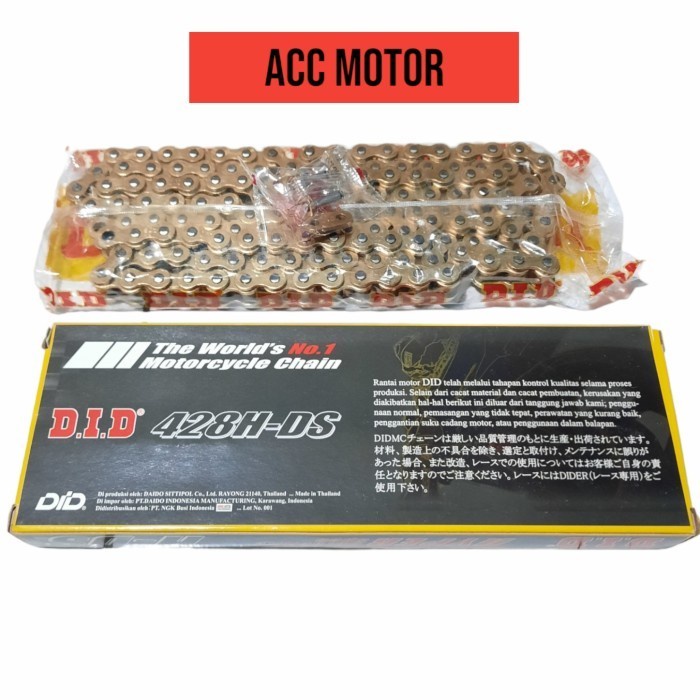 Rantai Motor DID 428 HDS Gold CBR150 CRF Sonic Verza Supra GTR Gl best
