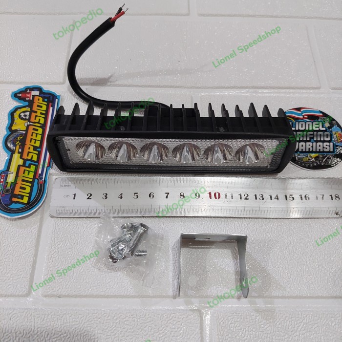 Lampu Tembak Sorot motor 6 Mata LED CWL Slim bar 6 led 9 watt murmer