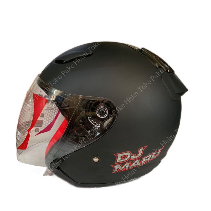Helm Kyt Dj Maru Solid Black Doff Hitam Doff Djmaru
