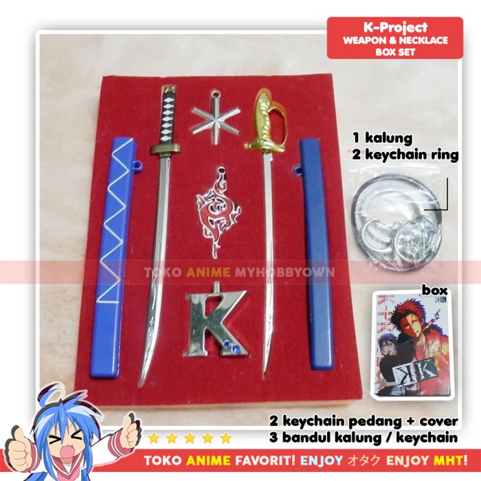 Gantungan Kunci Anime K-Project Pedang Katana Blade Set