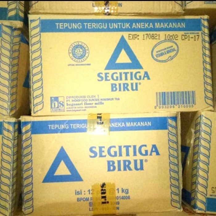 

Jual!! tepung terigu segitiga biru 1kg/ dus isi 12