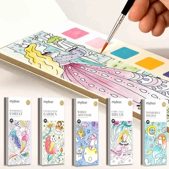 

Terlaris Mideer Watercolour Water Colour Painting Brush Colouring Book Promo Terbaru
